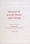 Journal Of Jewish Music and Liturgy 1985-1986 - Vol 8